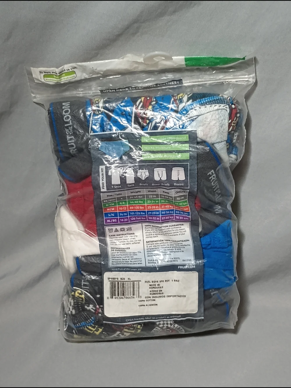 Fruit Of The Loom Boys' Race Car Cotton Briefs Underwear